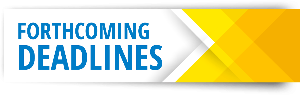Forthcoming Deadlines